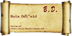 Bula Dávid névjegykártya