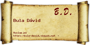Bula Dávid névjegykártya